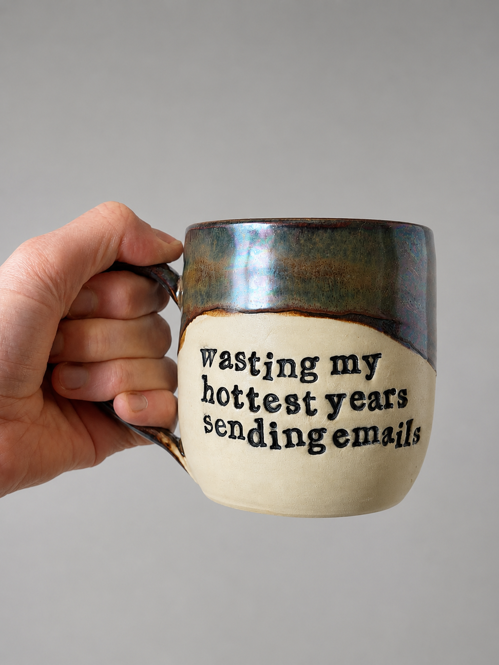 Wasting my hottest years sending emails mug
