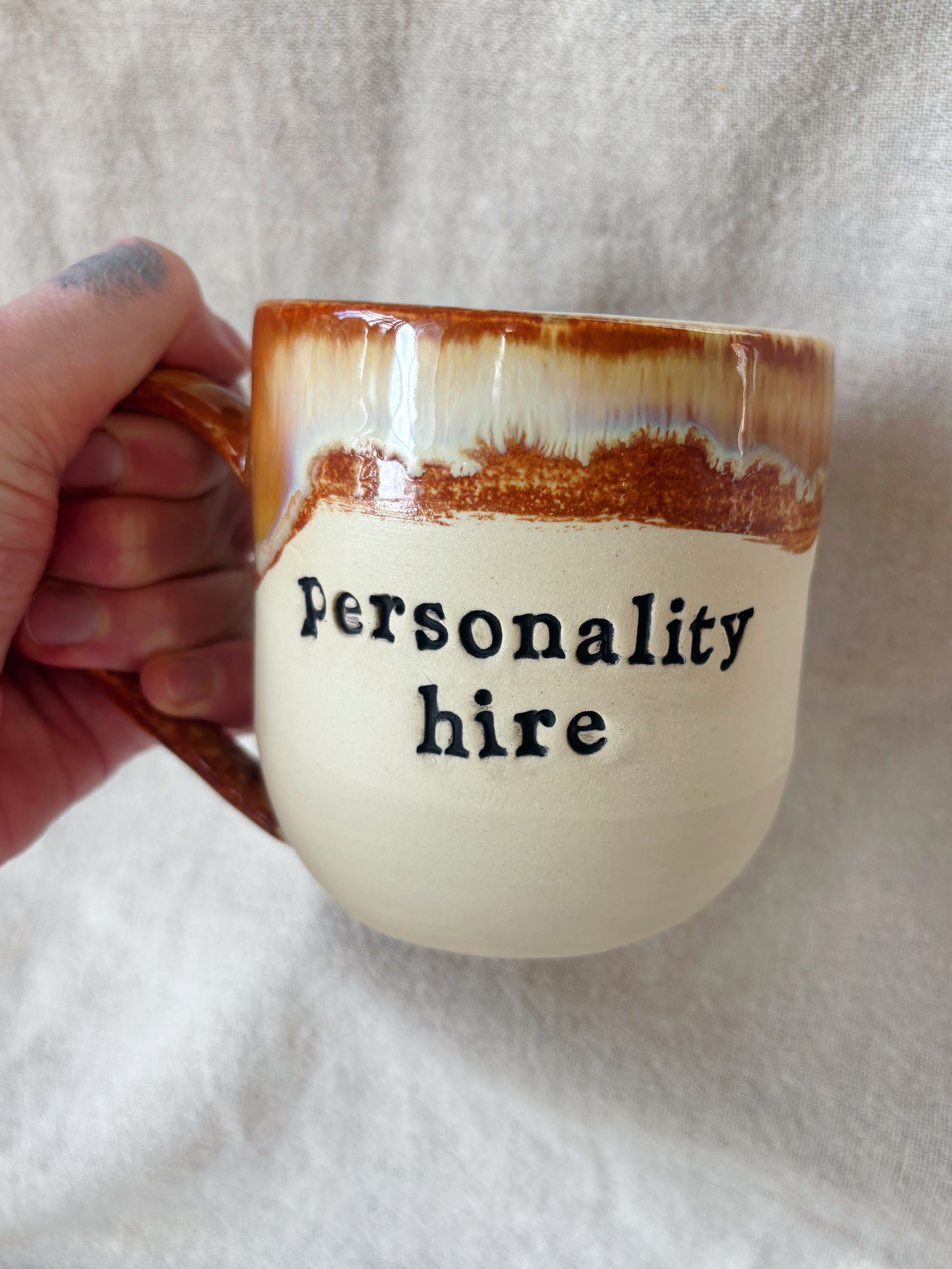 Personality hire mug