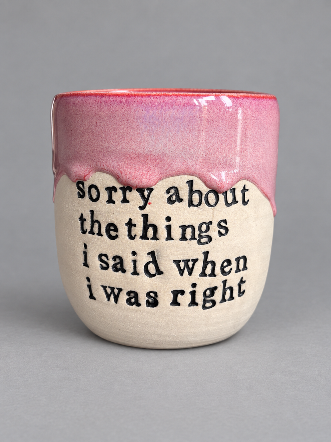 Sorry about the things I said when I was right mug