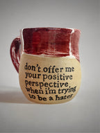 Don’t offer me your positive perspective when I’m trying to be a hater mug