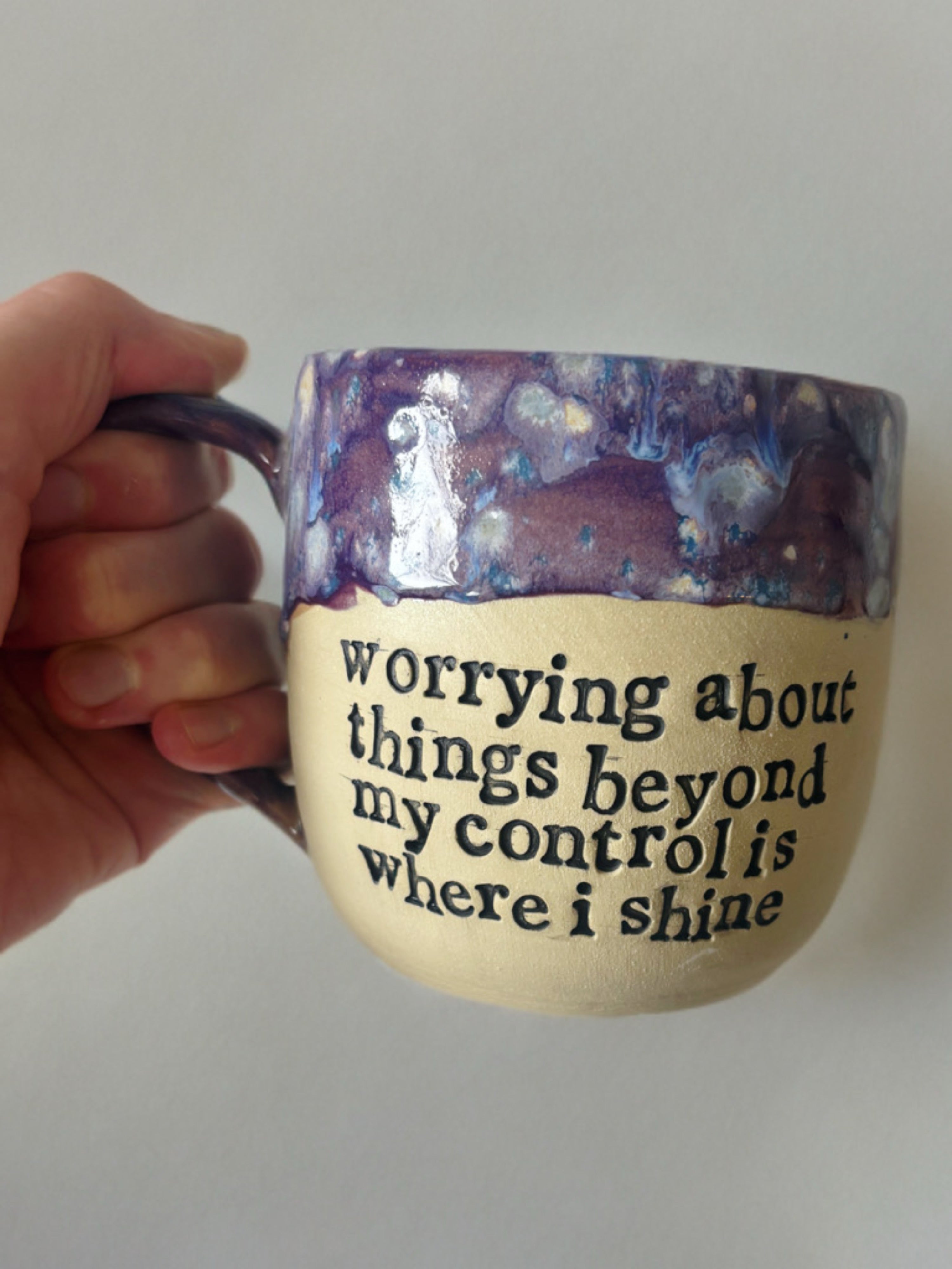 Worrying about things beyond my control is where I shine mug